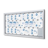 Venkovní uzamykatelná informační vitrína 27 x A4 - plechová záda, protipožární, typ T