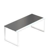 Stůl Creator 200 x 90 cm, bílá podnož, 2 nohy