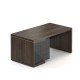 Stůl Lineart 160 x 85 cm + levý kontejner - Jilm tmavý / antracit