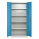 Univerzální kovová skříň, 90 x 40 x 185 cm, cylindrický zámek - Modrá - RAL 5012