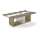 Jednací stůl Trevix 260 x 140 cm - Dub pískový / bílá