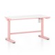 Výškově nastavitelný stůl OfficeTech Kids, 100 x 50 cm - Bílá / růžová