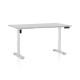 Výškově nastavitelný stůl OfficeTech B, 140 x 80 cm, bílá podnož - Světle šedá