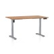 Výškově nastavitelný stůl OfficeTech B, 140 x 80 cm, šedá podnož - Buk