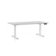Výškově nastavitelný stůl OfficeTech D, 160 x 80 cm, bílá podnož - Světle šedá