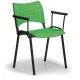 Plastová židle SMART - černé nohy s područkami - Zelená