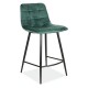 Barová židle Mila Velvet - Zelená / černá