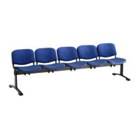 Čalouněná lavice ISO, 5-sedák - černé nohy - výprodej