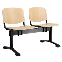 Dřevěná lavice ISO, 2-sedák - černé nohy