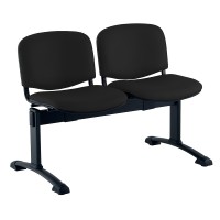 Kožená lavice ISO, 2-sedák - černé nohy