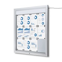 Venkovní LED informační vitrína s topkartou 12 x A4 - typ T