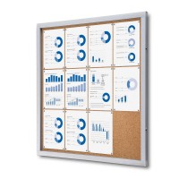 Interiérová informační vitrína 12 x A4 - korková záda