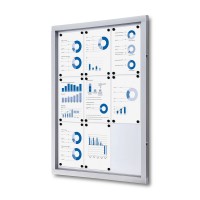 Interiérová informační vitrína 9 x A4 - plechová záda