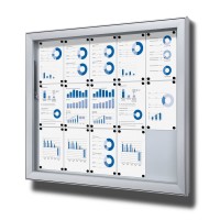 Venkovní uzamykatelná informační vitrína 15 x A4 - plechová záda, typ L