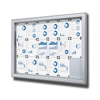 Venkovní uzamykatelná informační vitrína 18 x A4 - plechová záda, typ L
