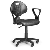 Pracovní židle PUR - permanentní kontakt, tvrdá kolečka