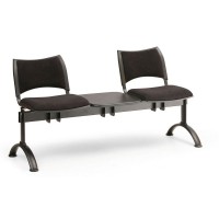 Čalouněná lavice SMART, 2-sedák + stolek - černé nohy