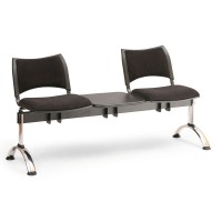 Čalouněná lavice SMART, 2-sedák + stolek - chromované nohy
