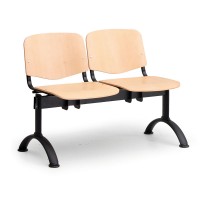 Dřevěná lavice ISO II, 2-sedák - černé nohy