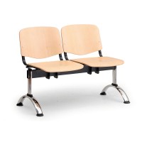 Dřevěná lavice ISO II, 2-sedák - chromované nohy