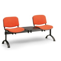 Čalouněná lavice VIVA, 2-sedák + stolek - černé nohy