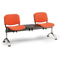 Čalouněná lavice VIVA, 2-sedák + stolek - chromované nohy