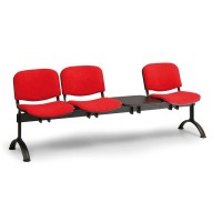 Čalouněná lavice VIVA, 3-sedák + stolek - černé nohy