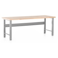 Výškově nastavitelný dílenský stůl s čelní deskou 200 x 80 cm