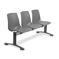 Plastová lavice ARI, 3-sedák - černé nohy - výprodej