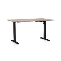 Výškově nastavitelný stůl OfficeTech A, 140 x 80 cm, černá podnož