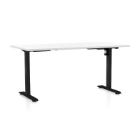 Výškově nastavitelný stůl OfficeTech A, 160 x 80 cm, černá podnož
