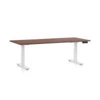 Výškově nastavitelný stůl OfficeTech D, 180 x 80 cm, bílá podnož