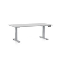 Výškově nastavitelný stůl OfficeTech C, 160 x 80 cm, šedá podnož