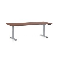 Výškově nastavitelný stůl OfficeTech D, 180 x 80 cm, šedá podnož