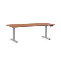 Výškově nastavitelný stůl OfficeTech D, 180 x 80 cm, šedá podnož