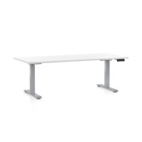 Výškově nastavitelný stůl OfficeTech C, 180 x 80 cm, šedá podnož