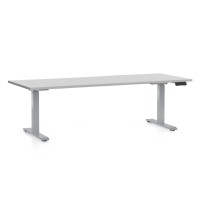 Výškově nastavitelný stůl OfficeTech C, 200 x 80 cm, šedá podnož
