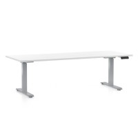 Výškově nastavitelný stůl OfficeTech D, 200 x 80 cm, šedá podnož