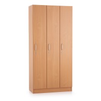 Dřevěná šatní skříňka Visio - 3 oddíly, 90 x 42 x 190 cm - rozbaleno