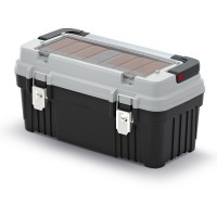 Kufr na nářadí s kovovým držadlem a zámky 54 × 27,8 × 26,9 cm, krabičky