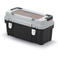 Kufr na nářadí s kovovým držadlem a zámky 58,6 × 29,6 × 30,5 cm, krabičky