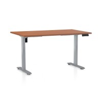 Výškově nastavitelný stůl OfficeTech B, 120 x 80 cm, šedá podnož