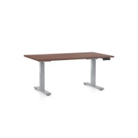 Výškově nastavitelný stůl OfficeTech D, 120 x 80 cm, šedá podnož