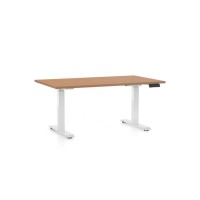 Výškově nastavitelný stůl OfficeTech C, 120 x 80 cm, bílá podnož