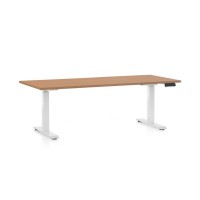 Výškově nastavitelný stůl OfficeTech C, 180 x 80 cm, bílá podnož