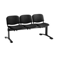 Čalouněná lavice ISO, 3-sedák - černé nohy