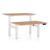 Výškově nastavitelný stůl OfficeTech Dual, 120 x 80 cm, bílá podnož