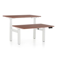 Výškově nastavitelný stůl OfficeTech Dual, 120 x 80 cm, bílá podnož