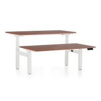 Výškově nastavitelný stůl OfficeTech Dual, 160 x 80 cm, bílá podnož