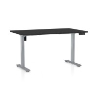 Výškově nastavitelný stůl OfficeTech B, 140 x 80 cm, šedá podnož